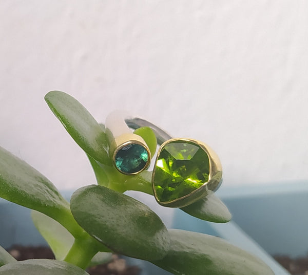 Peridot & Tourmaline Ring