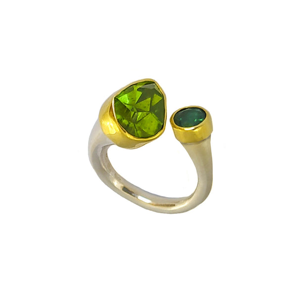 Peridot & Tourmaline Ring