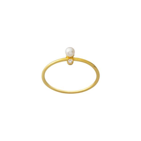 Diamond & Pearl Gold Ring